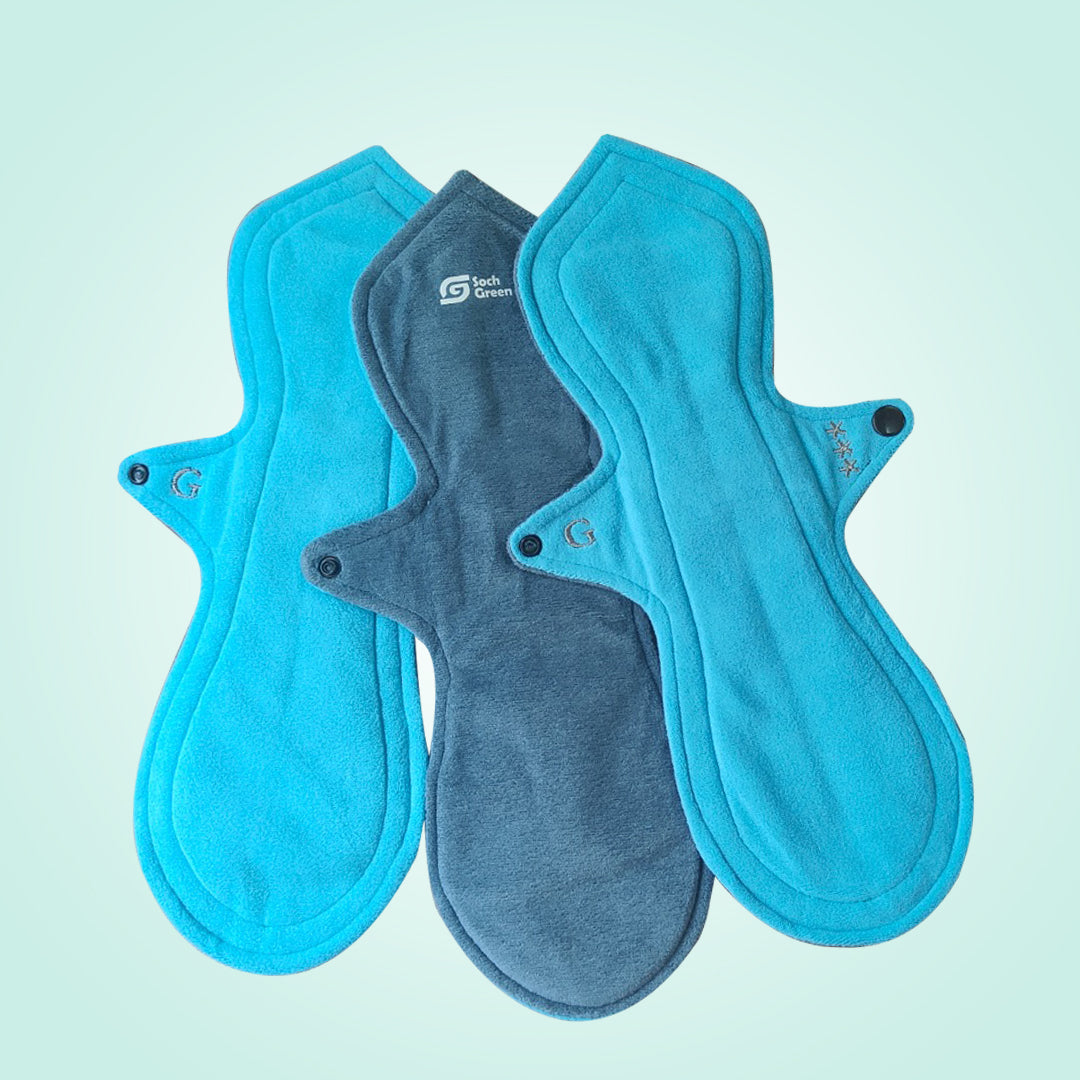 Reusable Cloth Pads for Urine Leaks - Blue / Gray