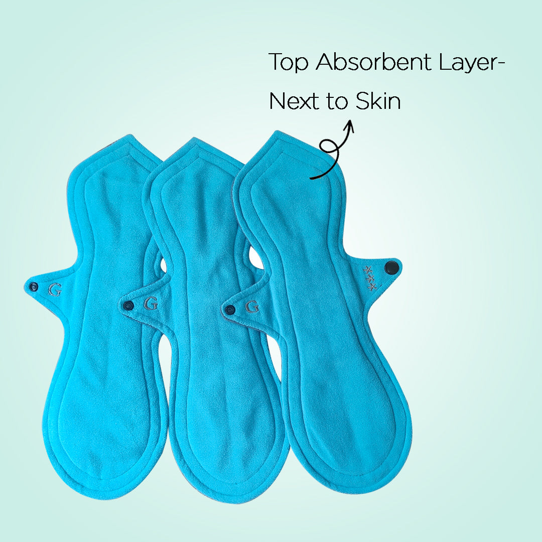 Reusable Cloth Pads for Urine Leaks - Blue / Gray