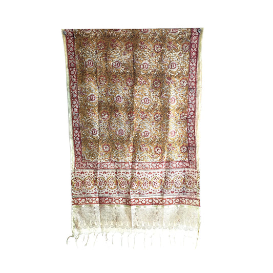 Chanderi Hand Block Printed Dupatta