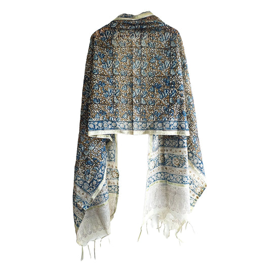 Chanderi Hand Block Printed Dupatta