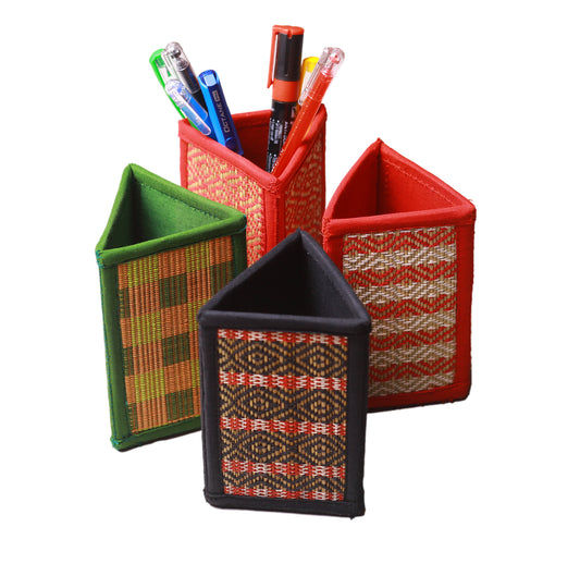 Handcrafted Eco-Friendly Triangular Pen Stand
