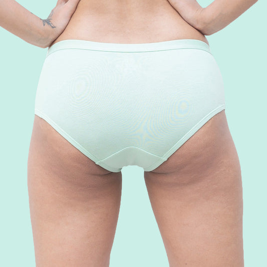 Organic Everyday Undies (Hipster) (6pc) Green Fig, Lavender Checks , Lavender