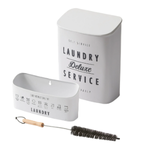 Iron Laundry Box With Brush Set of 3