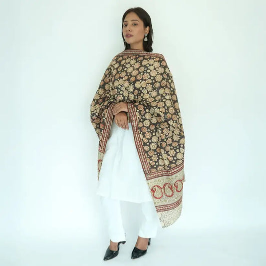 Chanderi Hand Block Printed Dupatta (SKU: )
