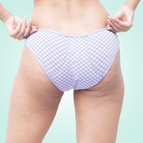 Organic Period Panty (Bikini) (1 pc) Lavender Checks