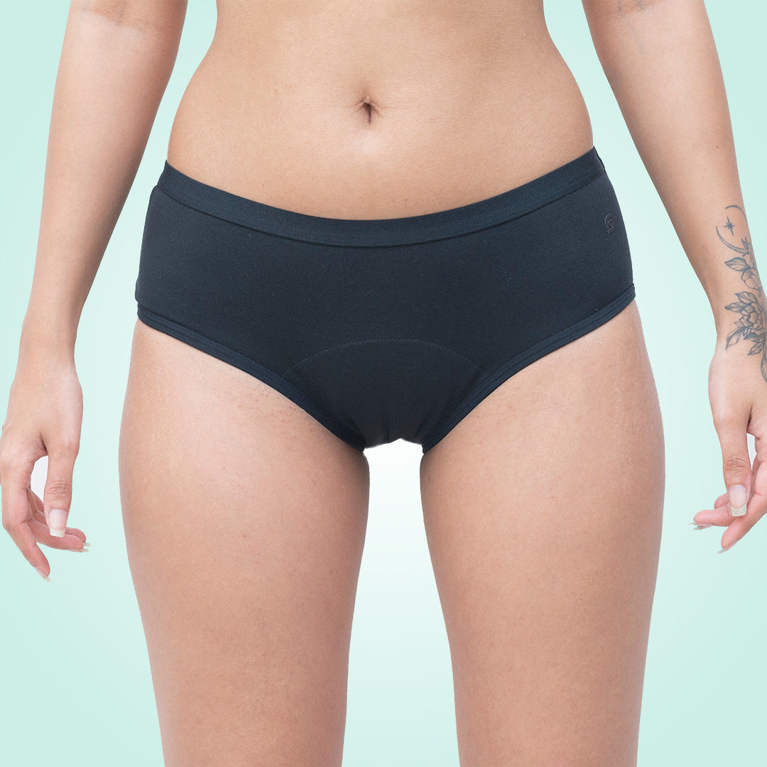 Discharge Underwear (Organic Cotton) (Hipster) Black