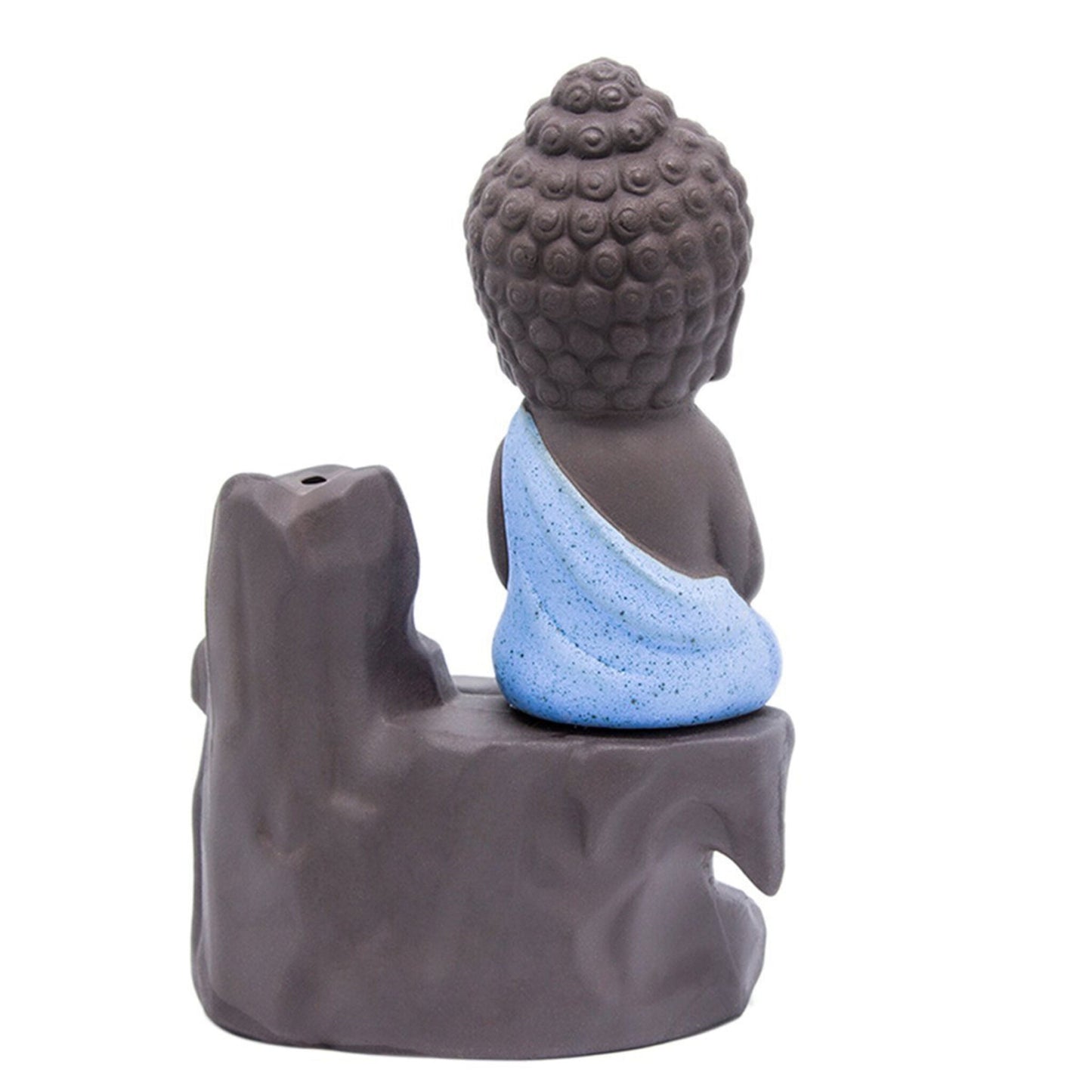 Buddha Smoke Backflow Fountain Incense Holder Decorative Showpiece with Free 20 Smoke Backflow Scented Cones Incense (Blue)