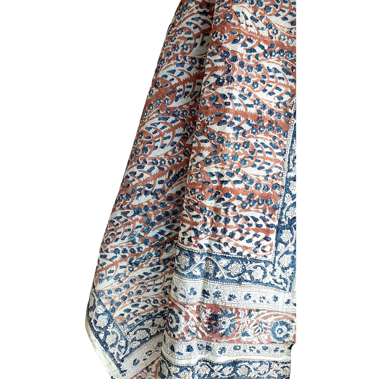 Chanderi Kalamkari Hand Block Printed Dupatta