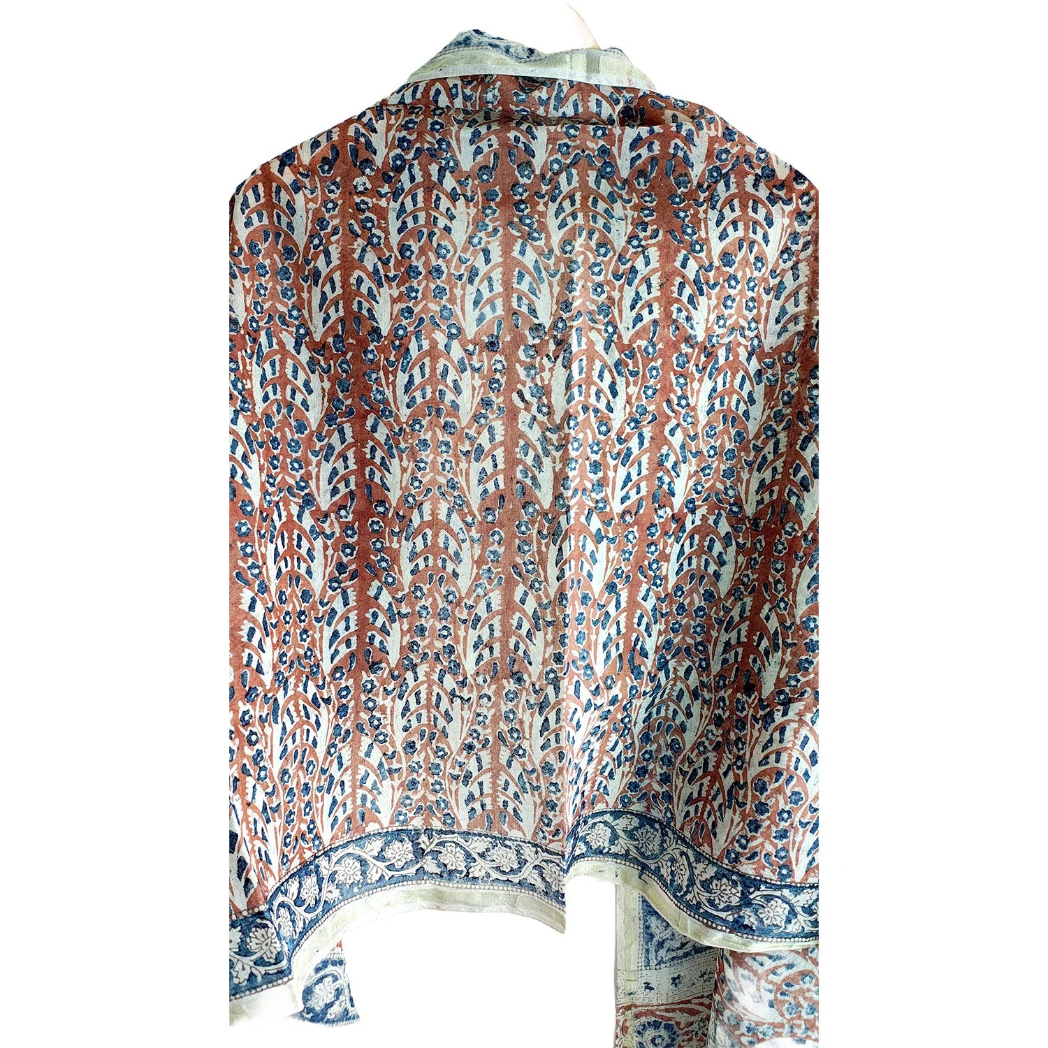 Chanderi Kalamkari Hand Block Printed Dupatta