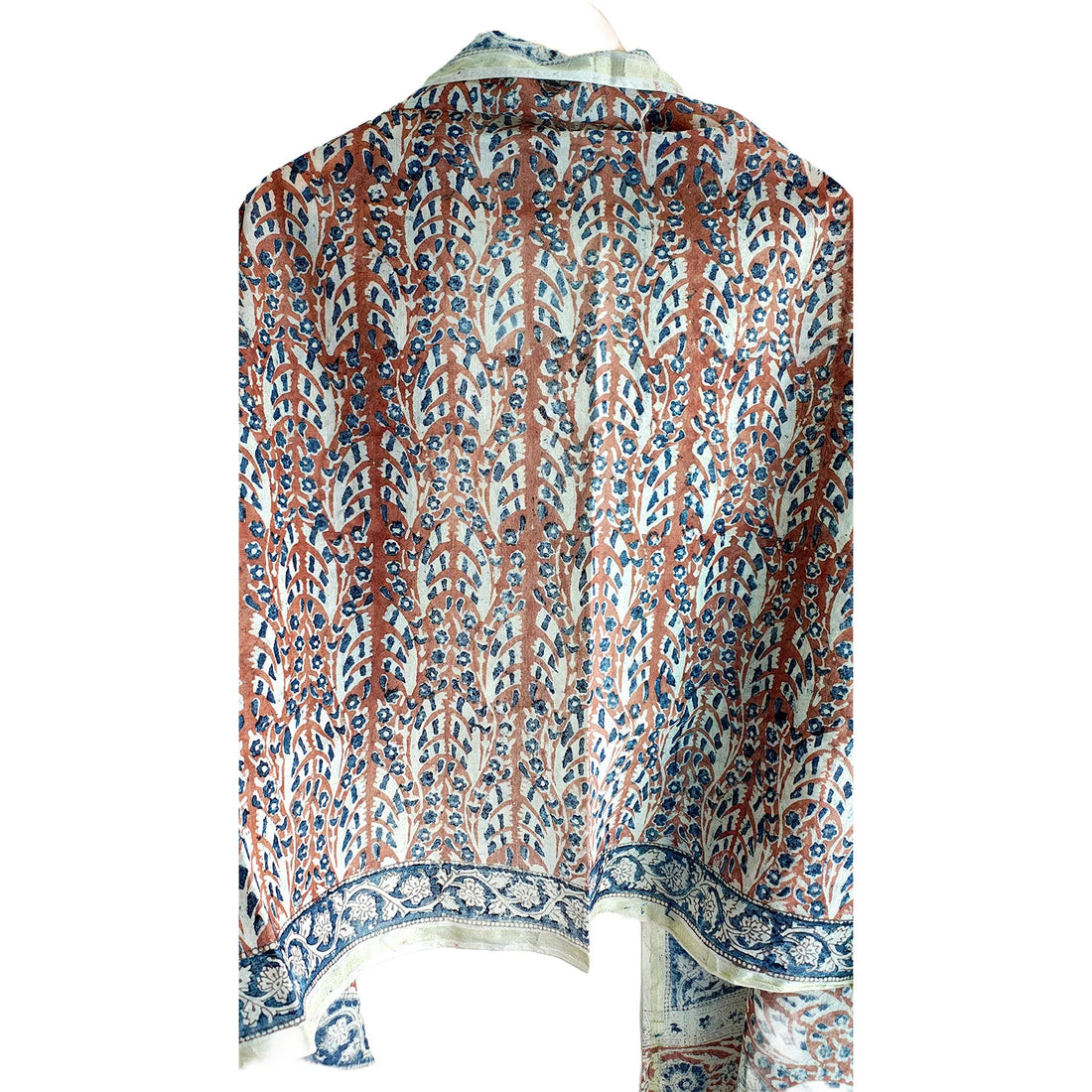 Chanderi Kalamkari Hand Block Printed Dupatta