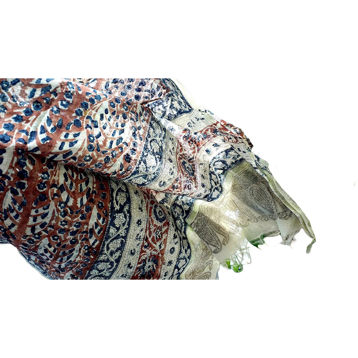 Chanderi Kalamkari Hand Block Printed Dupatta