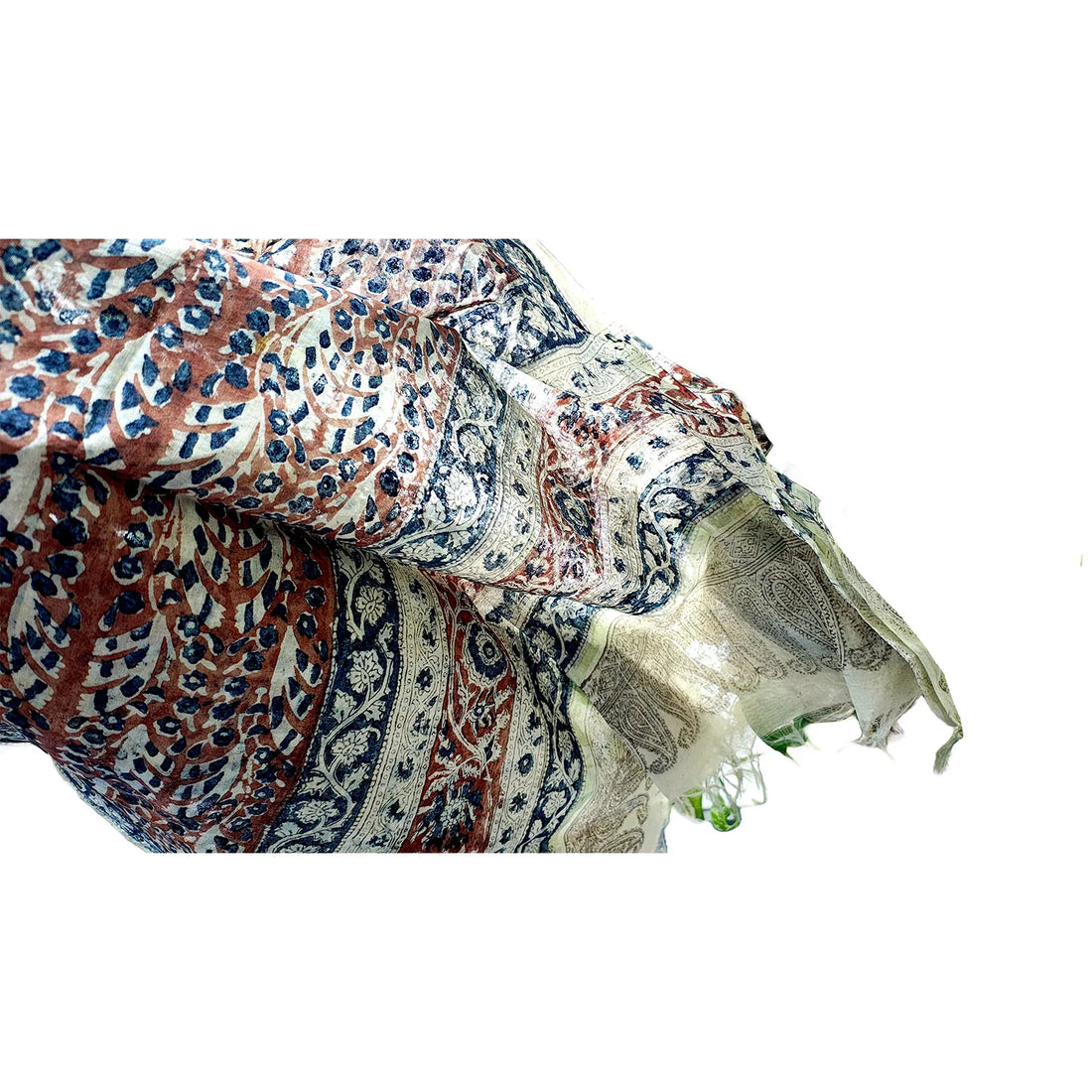 Chanderi Kalamkari Hand Block Printed Dupatta