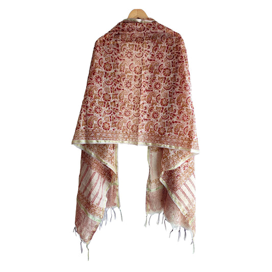 Chanderi Hand Block Printed Dupatta