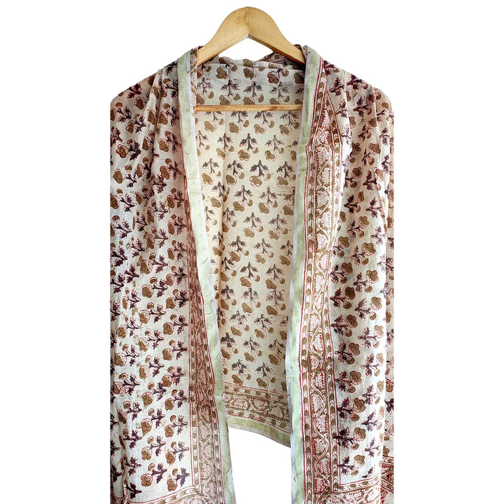 Chanderi Hand Block Printed Dupatta