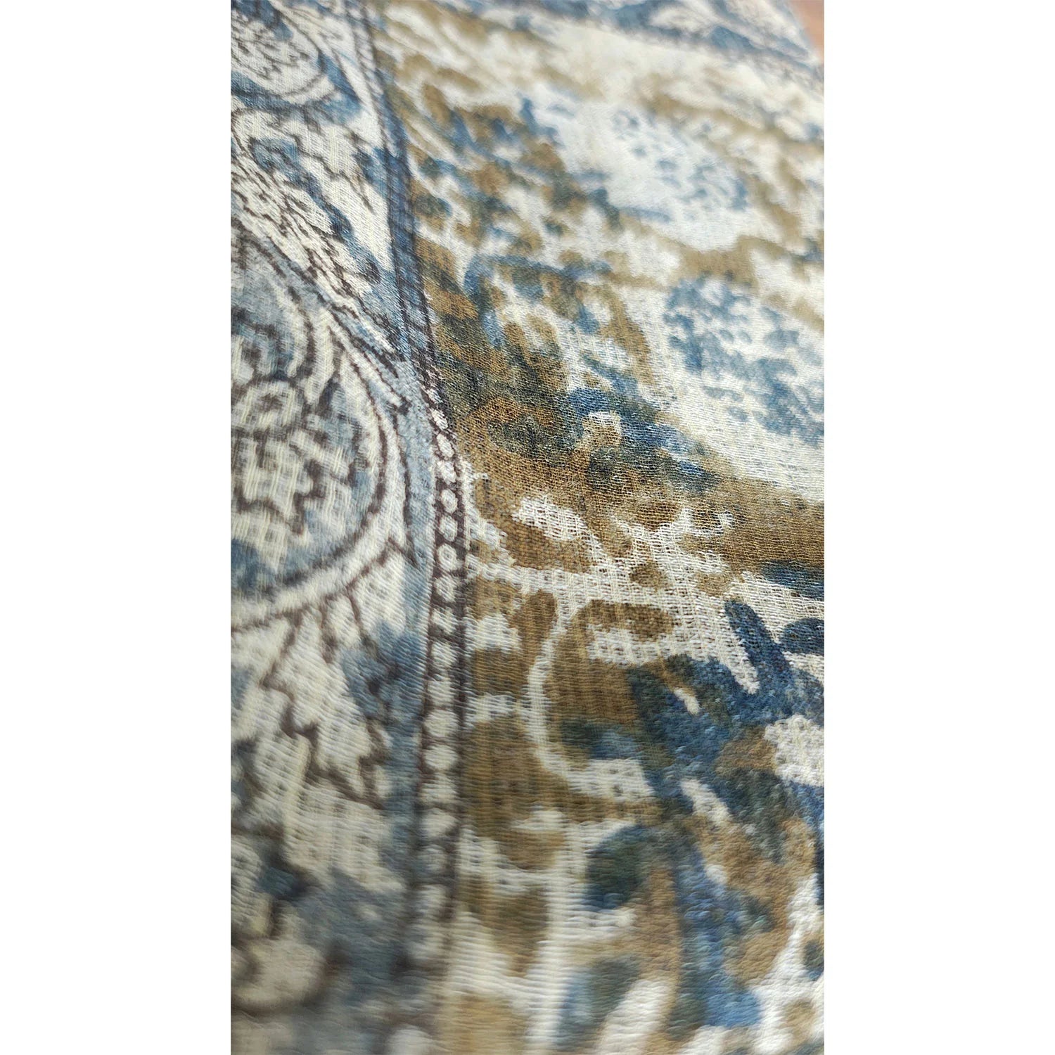 Kota Doria Kalamkari Cotton Silk Grey Colour Floral Dupatta