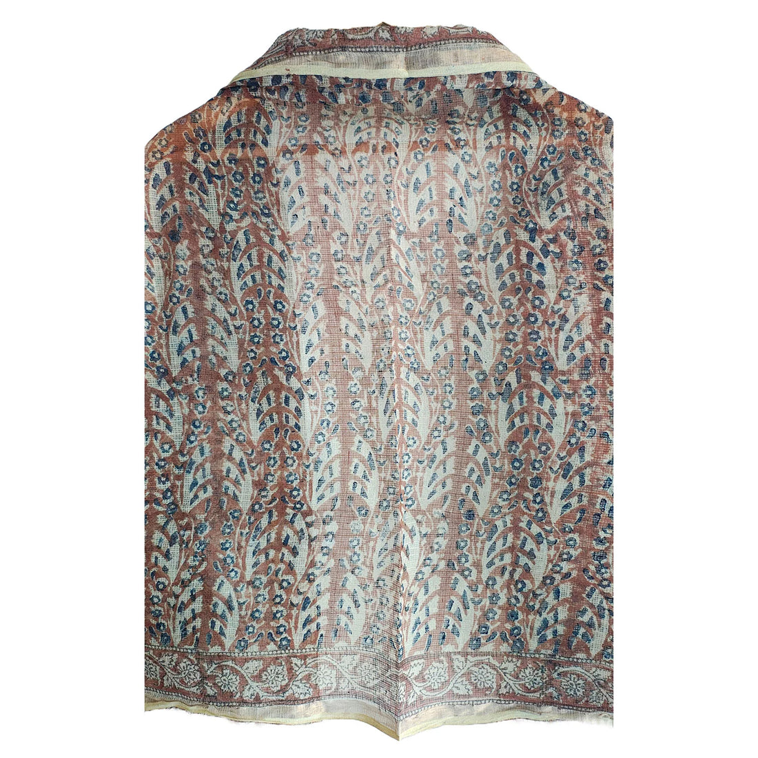 Kota Doria Kalamkari Cotton Silk Grey Colour Floral Dupatta