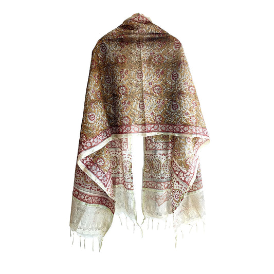 Chanderi Hand Block Printed Dupatta
