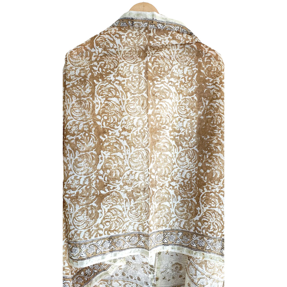 Kota Doria Kalamkari Cotton Silk Dark Blue Colour Floral Dupatta