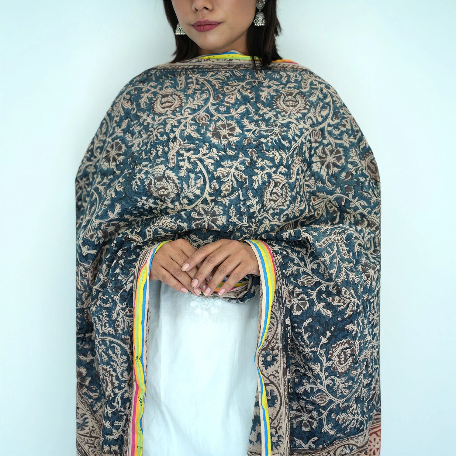 Women's Kalamkari Cotton Silk Rainbow Dupatta