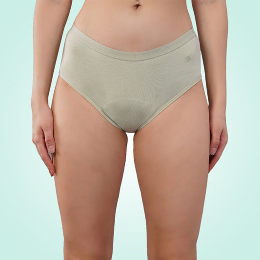 Cotton Urine Leak Panty (Hipster) (1 pc) Fig Green