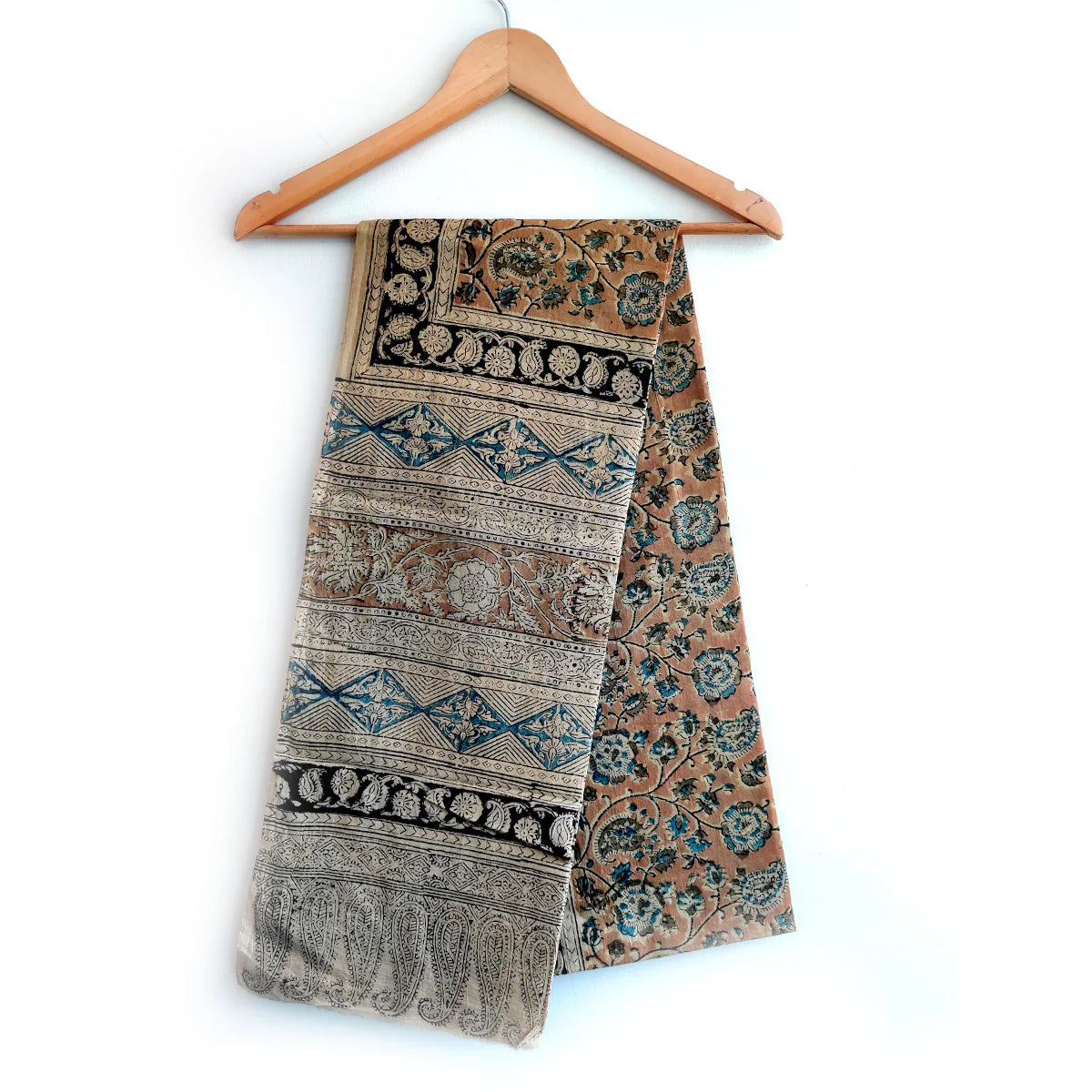 Kalamkari Hand Block Printed Pure Cotton Dupatta