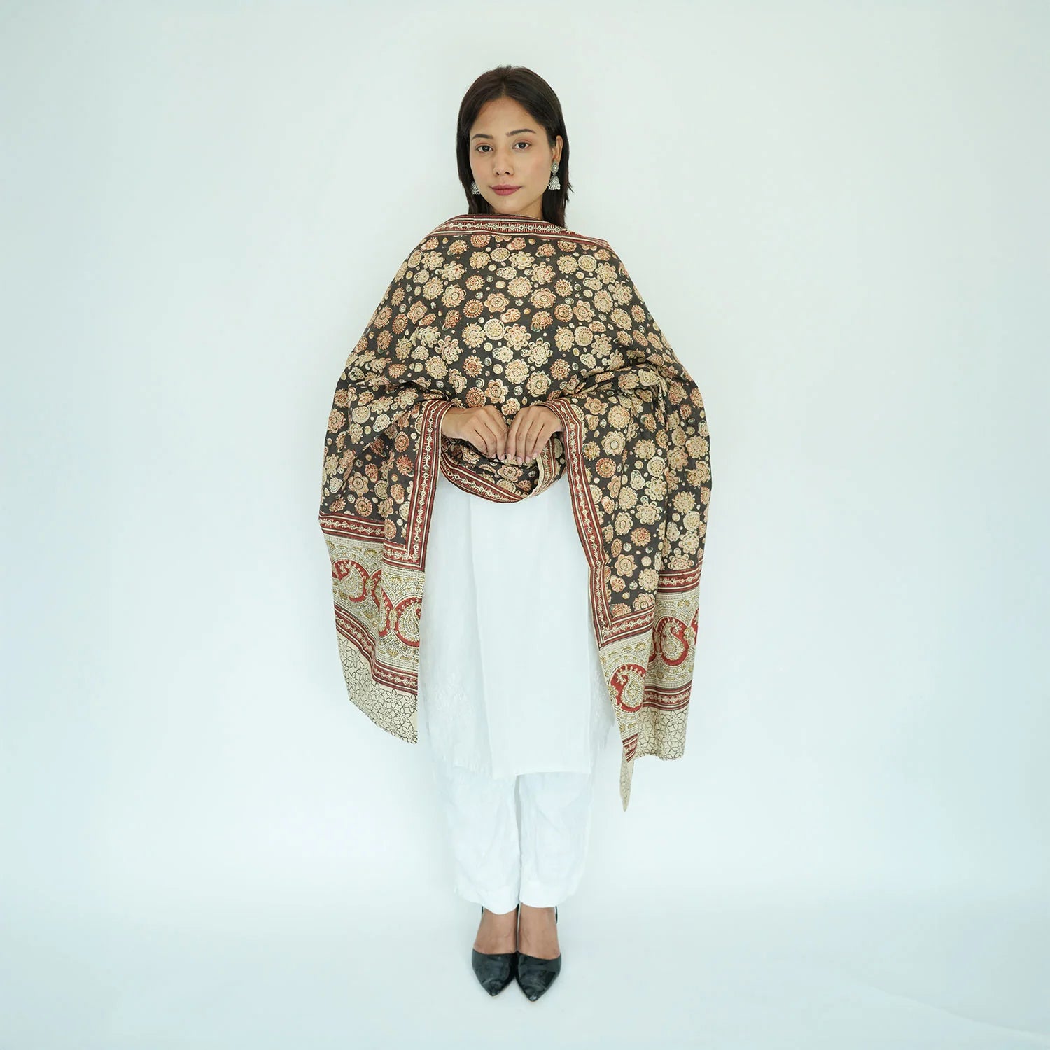 Chanderi Hand Block Printed Dupatta (SKU: )