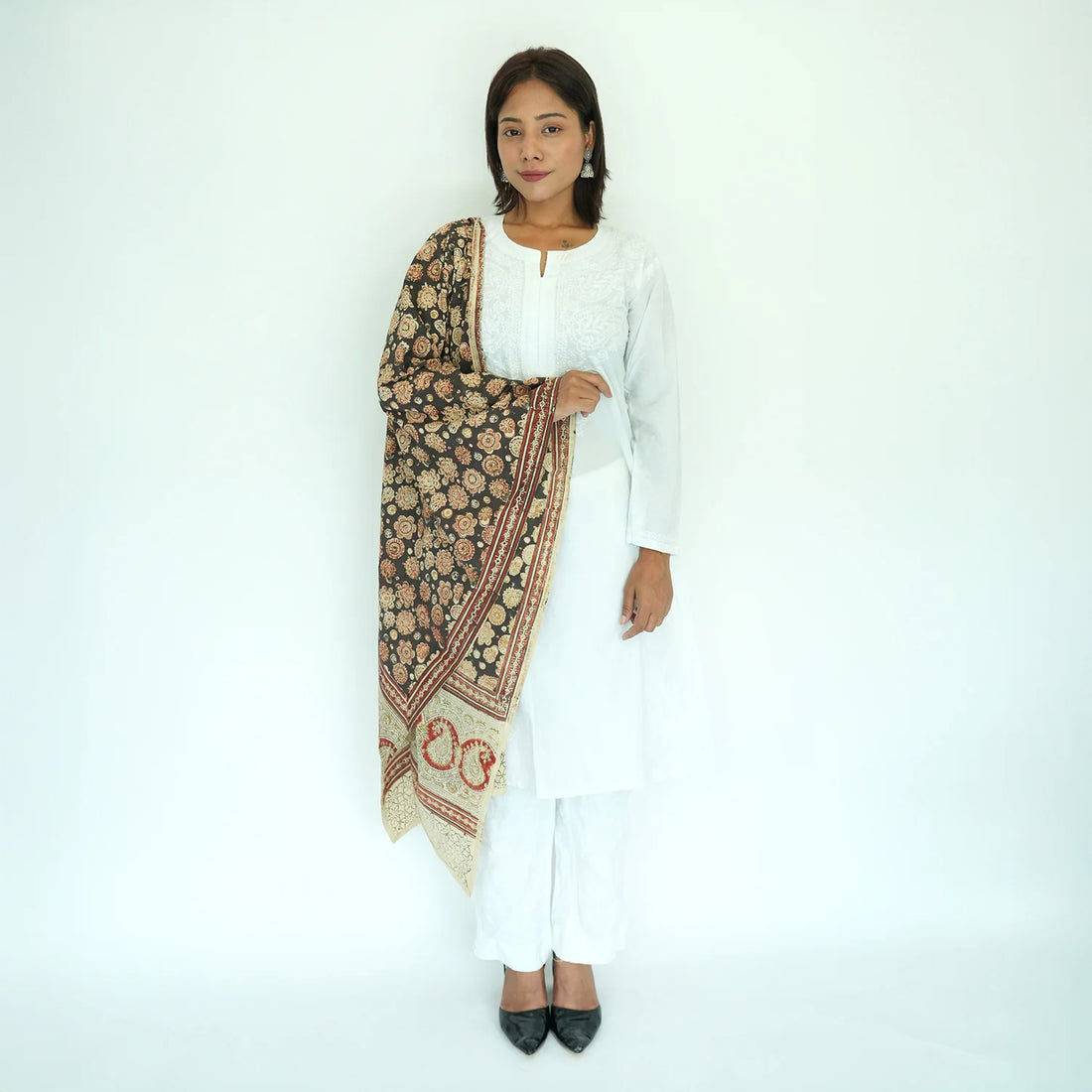 Chanderi Hand Block Printed Dupatta (SKU: )