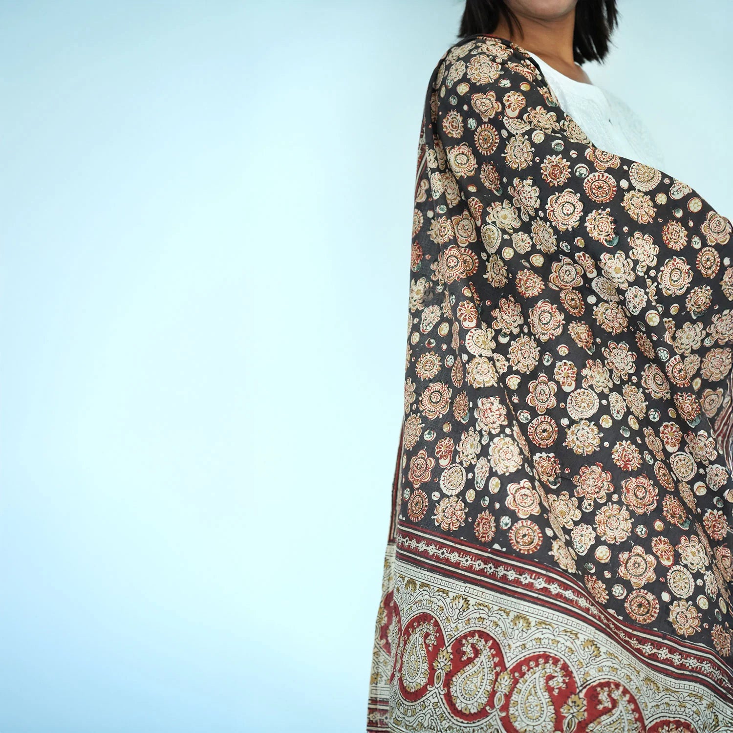 Chanderi Hand Block Printed Dupatta (SKU: )