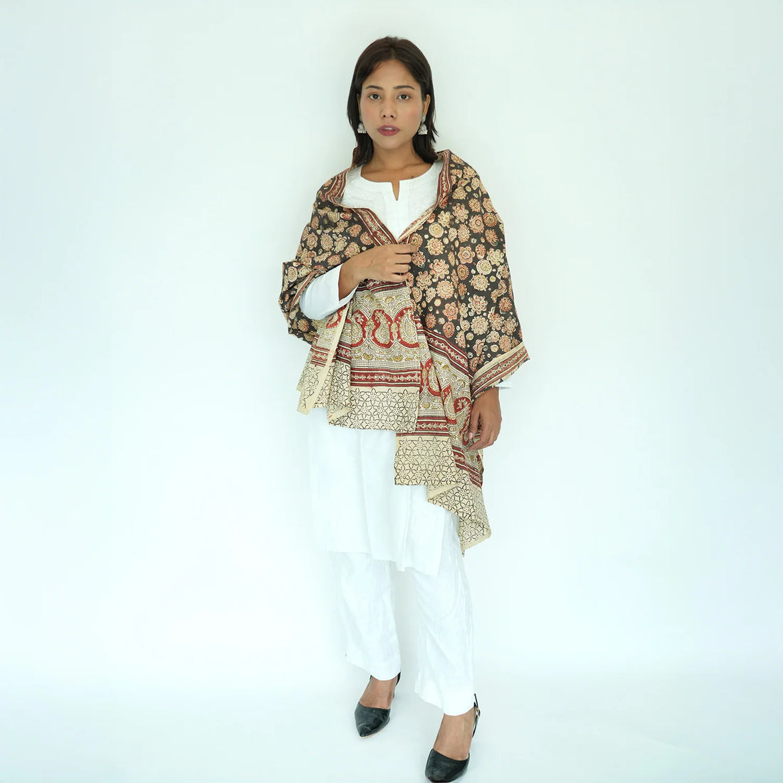 Chanderi Hand Block Printed Dupatta (SKU: )