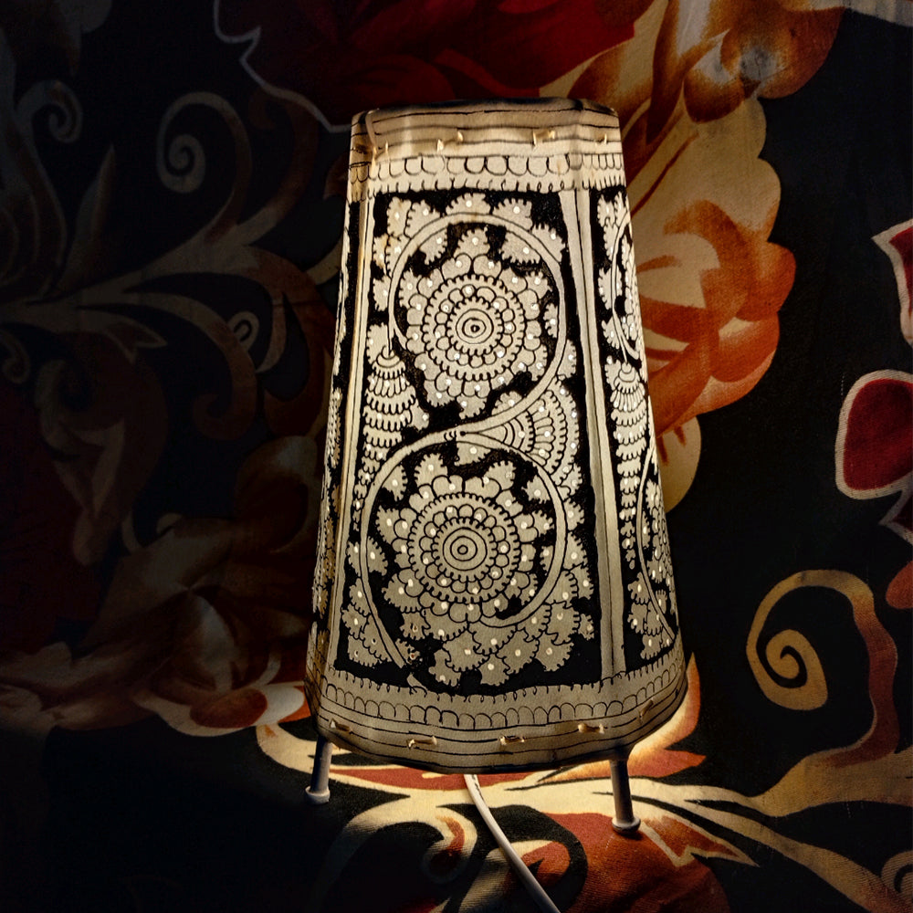 Lamp Shades  Round Black Flower