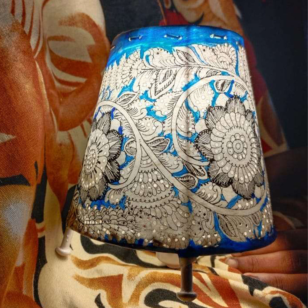 Lamp Shades Round Blue Sunflowers