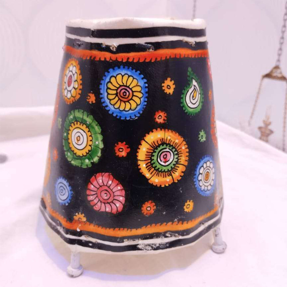 Lamp Shades Square Black  Flowers