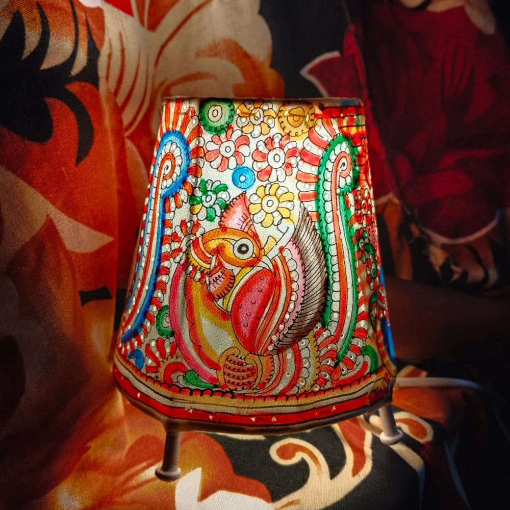 Lamp Shades Square Multi Colour Peacock