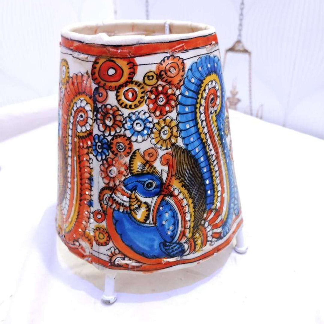 Lamp Shades Round Blue Peacock