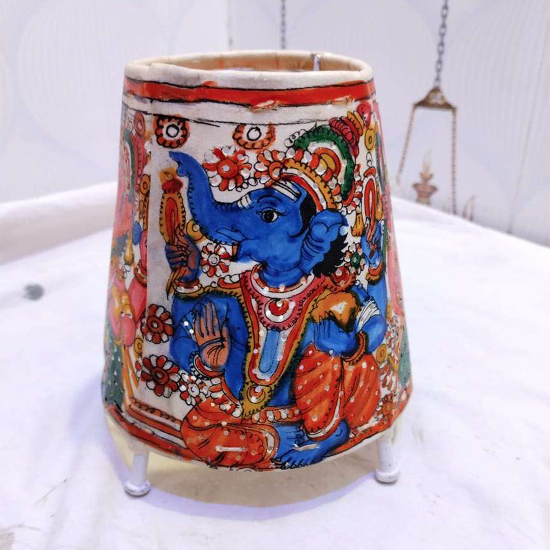 Lamp Shades Round Blue Ganesha