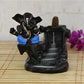 Ganesha Smoke Backflow Cone Incense Holder with 20 Cones Decorative Showpiece – 12.5 cm (Polyresin, Blue, Brown)