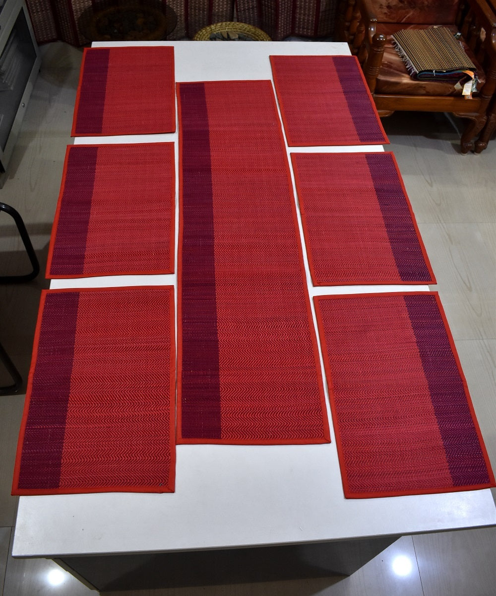 Handcrafted Eco-Friendly Table Mat Set (Colour) – 6 Placemats + 1 Table Runner