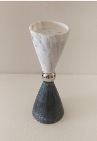Marble & Stainless Steel Pillar Holder (S)
