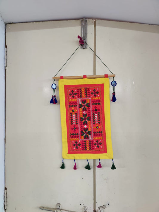 Soofed Up – Yellow  Handcrafted Decor with Soof Embroidery and Mirror Work
