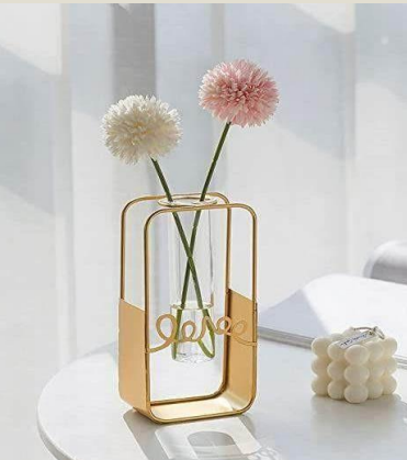 Glass Testtube Planter WithMetal Stand