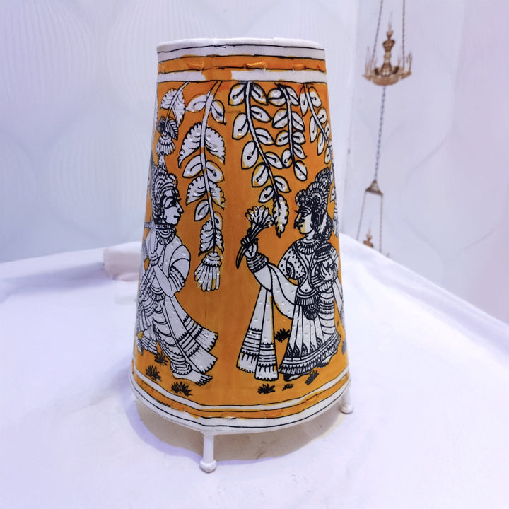 Lamp Shades  Round Yellow Krishna & Radha