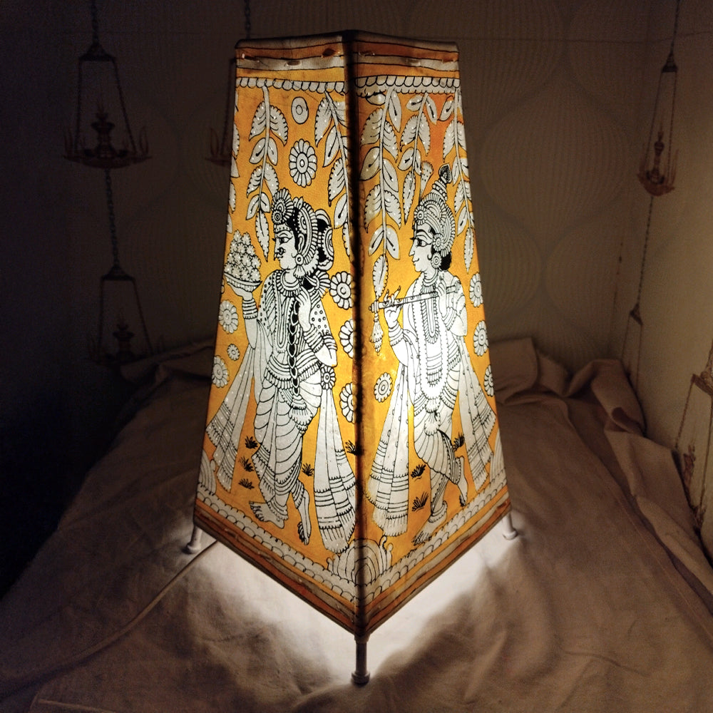 Lamp Shades Square Radha & Krishna Yellow