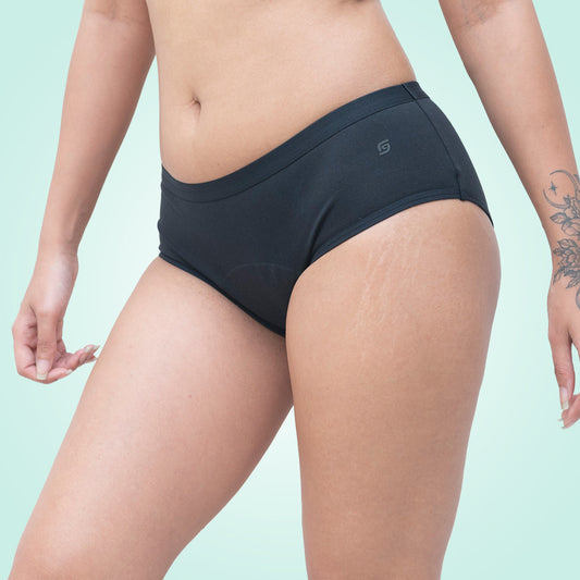 Discharge Underwear (Organic Cotton) (Hipster) Black